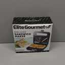 Elite Gourmet ESM2207XSS Sandwich Panini Maker Grilled Cheese, Machine Tuna Melt Omelets Non-stick Cooking Surface, 2 Slice, 750 Watts, Stainless Steel