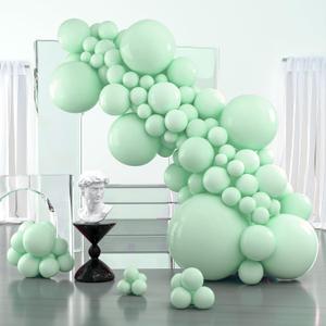 PartyWoo Mint Green Balloons 127 pcs Different Sizes Pack of 36 18 12 10 5 Inch Pastel Light Green Peppermint Balloon Arch Kit Garland for Graduation Baby Shower Birthday Party Decorations Green-Q06