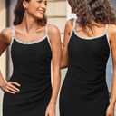 Newshows Womens 2025 Stretch Wrinkle-Free Cocktail Dresses Ruched Bodycon Sparkly Glitter Rhinestone Sleeveless Formal Dress (Black, XL)