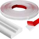 moonoom 20 Ft x 1.6''Wall Decoration Molding Trim,Self-Adhesive 3D Chair Rail Panel Molding, Flexible DIY Wall Trim for Wall Mirror Window Frame and Home Decoration (White)