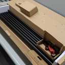 KAMANINA Black Double Curtain Rod 140 to 195 Inches (12-16 Feet), 1 Inch Curtain Rods for Windows 60 to 191, Heavy Duty Telescoping Drapery Rods with Twisted Cage Finials