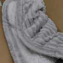 Westinghouse Electric Blanket Twin, Soft Ribbed Flannel to Sherpa Heated Blanket with 10 Heating Levels & 1-12 Hours Auto Shut Off, Fast Heating & Machine Washable, 62x84 Inch, Light Grey