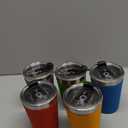 Kids Cups with Lids, 12oz Stainless Steel Kids Cups with Colorful Silicone Sleeve, Unbreakable Toddler Water Tumblers for Cold & Hot Drinks, Set of 5 (No Straws -Red/Blue/Green/Orange/Purple)