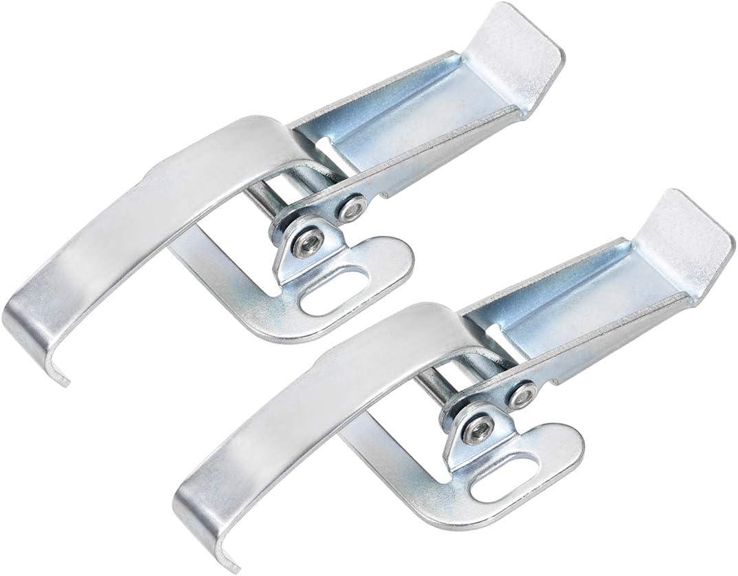 uxcell 5.16-inch Galvanized Draw Toggle Latch with Spring-Steel Hook - 2 Pcs