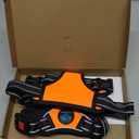 PHOEPET No Pull Dog Harness Medium Reflective Front Clip Vest with Handle,Adjustable 2 Metal Rings 3 Buckles,[Easy to Put on & Take Off](M, Orange)