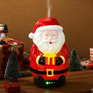 Glooglitter 120ml Retro Santa Claus Ceramic Santa Claus Diffuser Christmas Essential Oil Diffuser Gift Holiday Present for Essential Oil Small Aromatherapy Humidifier Warmer for Home Office Decor