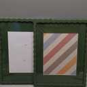 11x14 Wavy Picture Frame With Mat For 8x10, Wavy Edge Wooden Picture Frame with Real Glass - Wall Mount Display, Green, 2 Pack