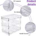 Cat Food Can Organizer, Can Organizer for Pantry, 3-Tier Cat Food Storage Container, Acrylic, Holds 45 (3oz) Cans, Kitchen Organizers and Storage for Countertop, Clear