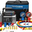 VIVOHOME A2L AC Vacuum Pump and Manifold Gauge Set, 1/4 HP 3.5CFM Single Stage HVAC Vacuum Pump Kit with 5ft Hoses, Sparkless Motor for R454B R32 R1234yf R134a R22 R410a Car Mini Split Systems
