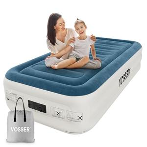 VOSSER Twin Air Mattress with Built-in Pump,Fast & Easy Inflation/Deflation Inflatable Mattress, Foldable Blow Up Mattress with Storage Bag, Inflatable Bed for Home, Camping & Guests Twin 18 Inch
