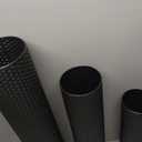 Dnnnii Tall Floor Vases Set of 3 - Black Metal Cylinder Vases for Living Room Corner, Modern Honeycomb Texture, Extra Large Standing Decor (Tallest 27.6in, Home Bedroom Dining Decor)