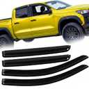 Window Rain Guards Fit for 2023-2026 Chevy Colorado/GMC Canyon Crew Cab Out-Channel Wind Deflectors Window Visors for Chevrole Trucks Accessories (Fit for 23-26)