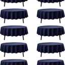 10-Pack Navy Blue Round Tablecloths, 70 Inches, Stain-Resistant Polyester for 3-4 Ft Round Tables - Washable Table Covers for Weddings, Banquets, Birthday Parties, Events
