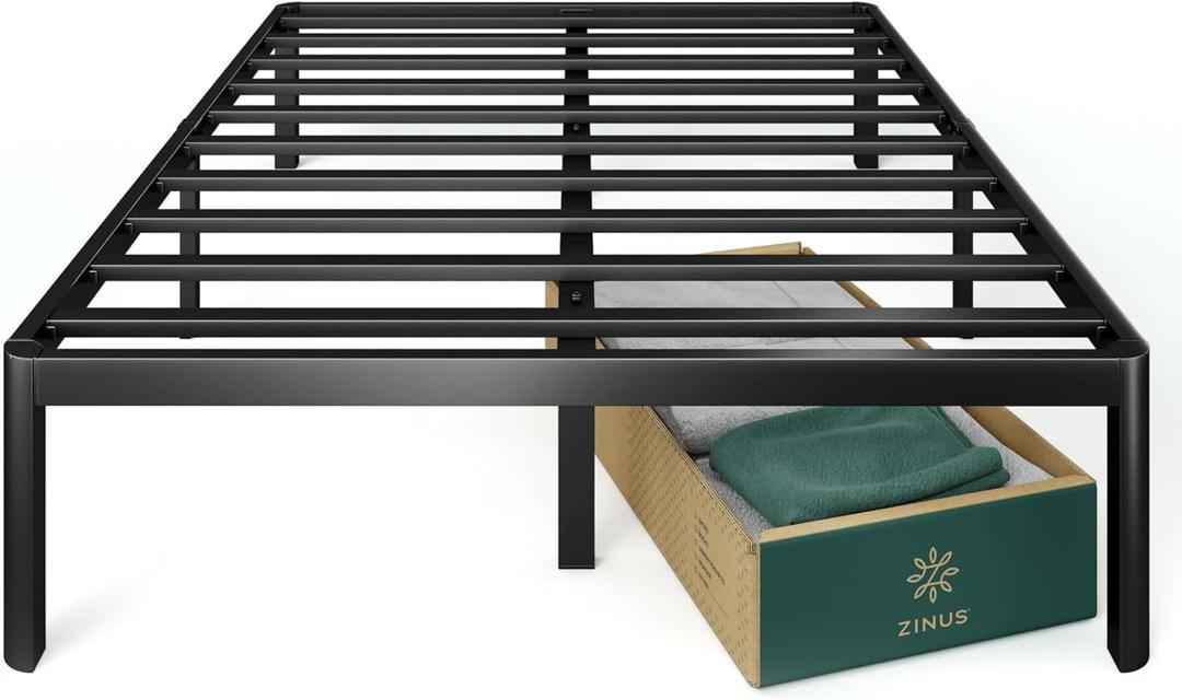 ZINUS Van 16 Inch Full Metal Platform Bed Frame, Steel Slat Support, No Box Spring Needed, Easy Assembly, Black
