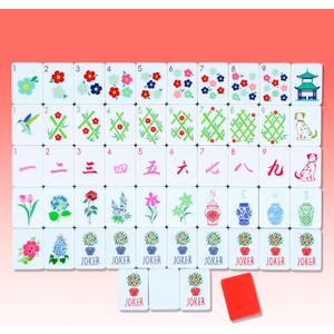Simgoing 160 Pcs 1.2 Inch American Mahjong Sets Mahjong Tiles Melamine Engraved Double Layer Mah Jong Ideal for Home & Party Games, Tiles Only(Stylish,Red)