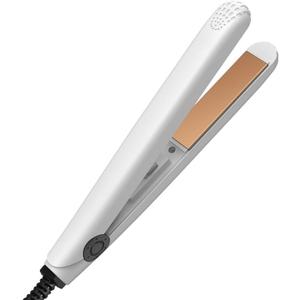 Mini Curling Iron, 2 in 1 Hair Straightener Tourmaline Ceramic Smart Constant Temperature Beauty Heating Curler Hair Styling Tool for Home or Salon (White)