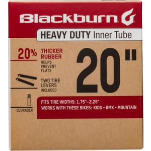 Blackburn 20" x 1.75-2.25" Schrader Heavy Duty Bicycle Inner Tube with tire levers