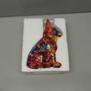 FUNSXBUG Colorful Art French Bulldog Statue Dog Figurines Sculpture Collectibles Home Office Desktop Decor Outdoor Garden Display Decoration Resin (Colour 3)