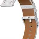 2 x LDFAS Compatible for Samsung Galaxy Watch 7/6 Classic 47mm 43mm/5 Pro 45mm Bands, 20mm No Gaps Silicone Hybrid Leather Watch Strap Compatible for Samsung Galaxy Watch 6/5/4 40mm/44mm Band