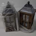 Bdor Lantern Decorative (Set of 2) - 15in IP65 Waterproof Vintage Style Candle Lantern, Decorative Lanterns for Home Decor, Indoor Outdoor, Front Porch, Garden, Farmhouse Weddings Style (No Candles) (Brown)