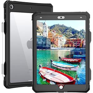 for Waterproof iPad 10.2 Case, Waterproof iPad 9th /8th/7th Generation Case Built-in Screen Protector, Full Body Shockproof Protection Case with Strap for iPad 10.2 inches 2021/2020/2019