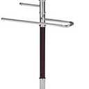 KB Designs - Wood/Metal Suit Tie Valet Stand Rack, Clothing Organizer, Chrome/Walnut