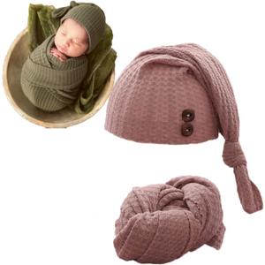 Newborn Photography Wrap Boy Girl Baby Photo Wraps Outfits Stretch Crochet Blanket Props (Pink) Newborn Photography Wrap Boy Girl Baby Photo Wraps Outfits Stretch Crochet Blanket Props (Pink)