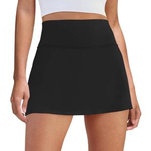 DLOODA Womens Skort Tennis Skirt with Pocket Shorts Mini Golf Skirts High Waisted Athletic Skorts Summer Workout (Small, Black)