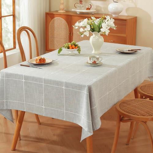 TruDelve 52 x 70 Cloth Tablecloths Rectangular Gray Table Coth Rectangle Table Winter Farmhouse Cotton Tablecloth(Grey,70"x52",Rectangular)
