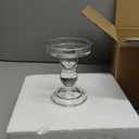 Glass Candle Holder Set of 4, Clear Candlestick Holders for Pillar Candles, 4.5" H, Candle Stand Decorations for Living Room