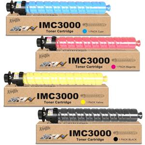 IMC3500 IMC3000 Toner Cartridges (with New Chip) Replacement for Ricoh 842251 842252 842253 842254 Compatible with Ricoh Lanier Savin IM C3000 IM C3500 Printer (4 Pack,BCMY)