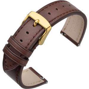 ANNEFIT Watch Band 17m - Classic Oil Wax Leather Quick Release Watch Strap for Men Women, Brown
