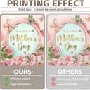 ZTHMOE Fabric 72x43inch Happy Mother's Day Photography Backdrop Gifts for Women Gold Balloons Pink Flowers Background Thanks Party Decoration Photo Banner Booth