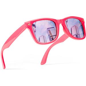 FancyPink Retro Mirrored Polarized Sunglasses for Women w UV400 Protection