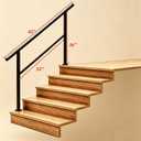 Hand Rails for Outdoor StepsStair Handrail & Indoor Stair Railing KitRailings for Outdoor Steps for Fence & Outdoor Steps (2, Black-Straight, 5 Step)