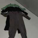 GUISBY Baby Pajamas with Mitten Cuffs - 3Pcs Girls Boys 2 Way Zipper Long Sleeve Rayon Sleepers (0-3 Months, Sliver Grey-black-green)