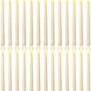 GenSwin 26 Pcs Flameless Taper Candles with 3D Wick, LED Taper Candles Battery Operated, Flameless Battery Candlesticks for Home Party Wedding Christmas Decor (Ivory, 0.78x10.8)