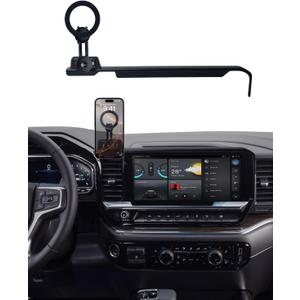 PZK Car Phone Holder for Chevy Silverado 1500/GMC Sierra 1500 2022 2023 2024 2025 2026 Accessories 13.4-Inch Screen Compatible with MagSafe Chevy Phone Mount with 360 Rotating Extension Rod