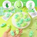 HyDren 50 Set Inspirational Stress Ball Gifts Bulk Kawaii Squeeze Stress Relief Ball Employee Appreciation Gifts Motivational Cards for Graduation Classroom Teacher Nurse Week (Cucumber)