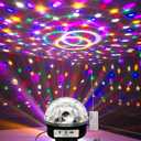 Colorful Rotating Magic Ball Light, Plug in Mini Light Up Spinning DJ Disco LED Ball Strobe Lamp Bulb for Party Dance Room Atmosphere with Motor Sockets