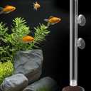 Pawfly Aquarium Feeding Dish Set – Clear Glass Shrimp Feeder Tube with Dish & 2 Suction Cups, Feeding Supplies for Betta and Tropical Fish Tanks