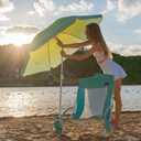 Nice C Beach Chair, Beach Chairs for Adults with Umbrella and Cooler, High Back, Cup Holder & Carry Bag & Heavy Duty Compact Outdoor, Camping (One Blue)