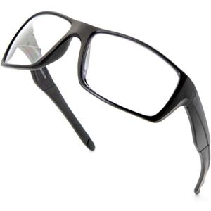 VITENZI Bifocal Safety Glasses with Readers Wrap Around Sport Magnifying Safety Reading Protective Goggles Men Women Palermo (Black)