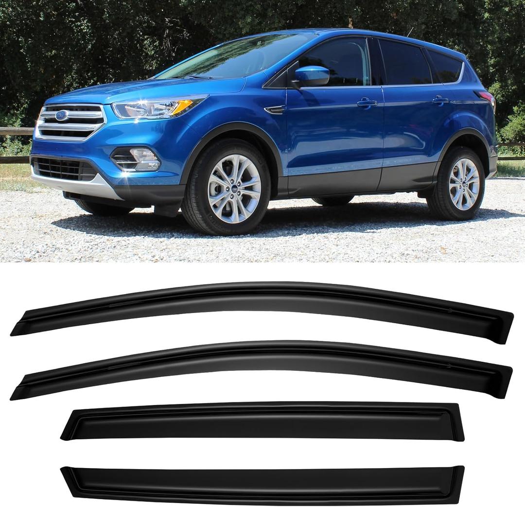 Window Rain Guards Visors for 2013-2019 Ford Escape, Out-Channel Window Vent Wind Deflectors Shades for 13-19 Escape