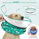 Supet Raised Inflatable Dog Cone Collar to Stop Licking, Soft Dog Cone Alternative After Surgery, Pet Neck Donut Collar for Medium Dogs,Size Medium