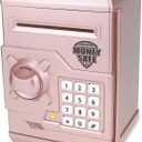 Piggy Bank for kids,Electronic Password Piggy Bank Kids Safe Bank Mini ATM Piggy Bank Toy for 3-14 Year Old Boys and Girls (Rose Gold)
