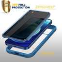 Diaclara Designed for iPhone 12/12 Pro Case, Full Body Rugged with Built-in Touch Sensitive Anti-Scratch Privacy Screen Protector, Soft TPU Bumper Case for iPhone 12/12 Pro 6.1" (Blue)