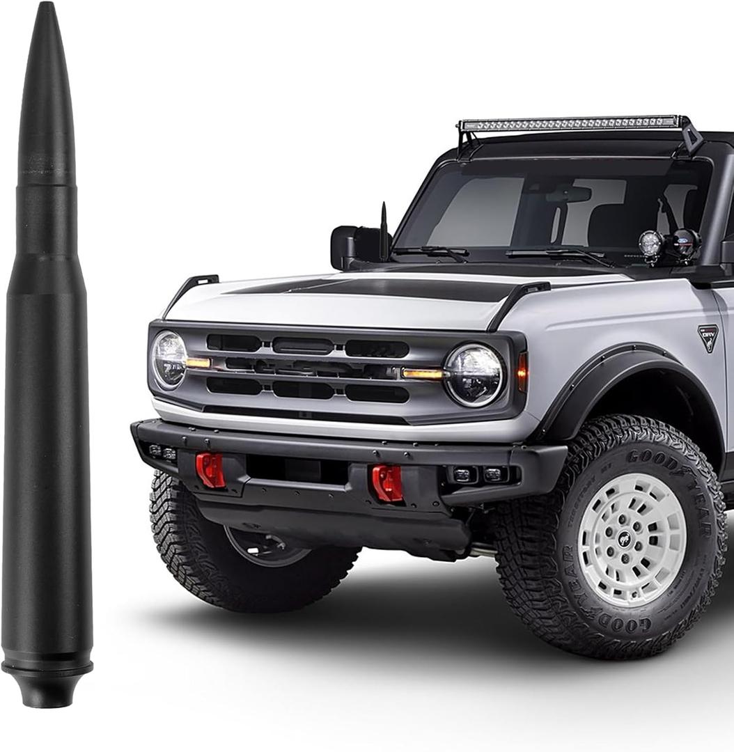 TECTICO 5.7 Inches Bullet Style Antenna for Bronco, Short Antenna Accessories for Bronco 2021 2022 2023 2024 2025 & Dodge Ram,Car FM AM Radio Reception, Not for Bronco Sport
