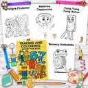 Brainrot Party Pack 40PCS Italian Brainrot Party Favors Set with Coloring & Tracing Books, Bubble Sticks, Spiral Straws, Keychains and Pencil Toppers