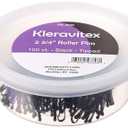 Kleravitex BLACK Jumbo 2.75" Bobby Hair Pins - Black Tipped Flat Style Pins for Women - Perfect For Rollers - Hair Pins for Styling - Suitable for ALL Hair Types, 100 pieces Tub Made in USA